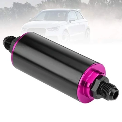 Abbildung von KSTE AN6 Benzinfilter, Inline Kraftstofffilter, Universal 100 Micron Aluminium High Flow Kraftstoff Benzin Filter for Auto LKW Lila