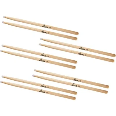 Abbildung von 5 Paar XDrum Schlagzeug Sticks 5B Nylon Tip (runder Nylonkopf, Länge: ca. 405 mm)