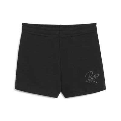 Abbildung von Puma Essentials Script Shorts Teenager Für Damen Kinder Mit Print Black Größe: 9 10Y