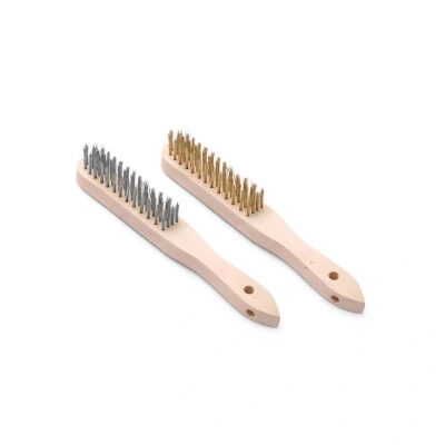 Abbildung von HENDI Drahtbürste 2 Stk. Set 29 cm Messing + Edelstahl 4 x 14 Reihen, Grillbürste kaufen