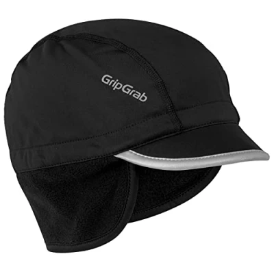 Abbildung von GripGrab Winddichte Thermo Winter Fahrrad Unterhelm Mütze mit Schirm Warme Radsport Fleece Kappe Ohrenwärmer Helmmütze