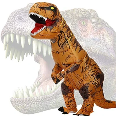 Abbildung von JASHKE Aufblasbare T Rex Kostüme Dinosaurier Kostüm Erwachsene Tyrannosaurus Anzug Karneval Party Dino Männer Frauen