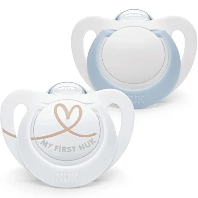 Abbildung von NUK Star Babyschnuller, 06 Monate, BPA freie Silikonschnuller, blau, 2 teilig