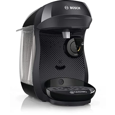 Abbildung von TASSIMO Kapselmaschine Happy TAS1002N, über 70 Getränke, platzsparend, vollautomatisch, geeignet für alle Tassen, Wassertank 0,7 L, schwarz