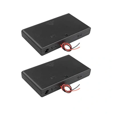 Abbildung von HALJIA Batterie Aufbewahrungsbox mit EIN /Ausschalter, Gehäuse und Kabelleitungen, 12 V, AA, 8 x 1,5 2 Stück