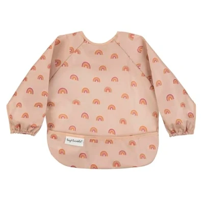 Abbildung von Tiny Twinkle Mess Proof Baby Bib, Cute Full Sleeve Bib Outfit, Waterproof Bibs for Toddlers, Machine Washable, Tug Closure, Smock Eating, Long (Boho Rainbow, Small 6 24 Months)