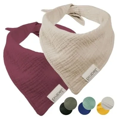 Abbildung von PiuPet® Hundehalstuch I 2er Set Hundehalstücher große Hunde Halstuch Hund Stylisches Bandana &amp; kleine Hundebekleidung Zubehör Beige/Rot (S) 58x40x40cm