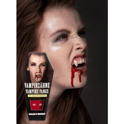 Abbildung von Maskworld Kostüm Vampirzähne Glow in the Dark, Leuchten im Dunkeln, damit man auch sieht, wo reinbeißt
