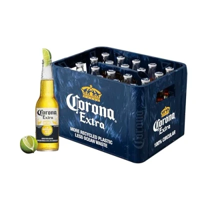 Abbildung von Corona Extra Premium Lager Flaschenbier, MEHRWEG im Kasten, Internationales Bier, 20er Kiste (20 x 0.355 l)