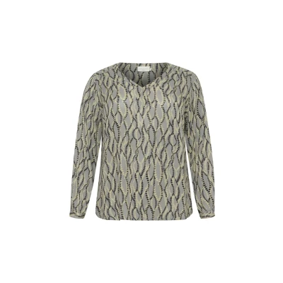 Abbildung von Kaffe Curve Printed Bluse, Damen, Größe: 50, Grey black graphic simili