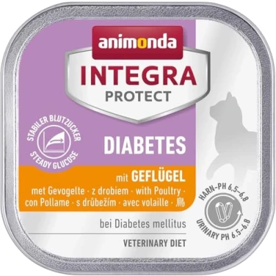 Abbildung von animonda INTEGRA PROTECT Katzenfutter nass Diabetes Geflügel (16 x 100g), vom Tierarzt empfohlen bei mellitus, mit Veterinären entwickeltes Diätalleinfutter für erwachsene Katzen