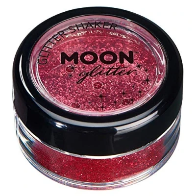 Abbildung von Fein Glitterstreuer von Moon Glitter 100% kosmetische Glitzer für Gesicht, Körper, Nägel, Haare und Lippen 5g Rot