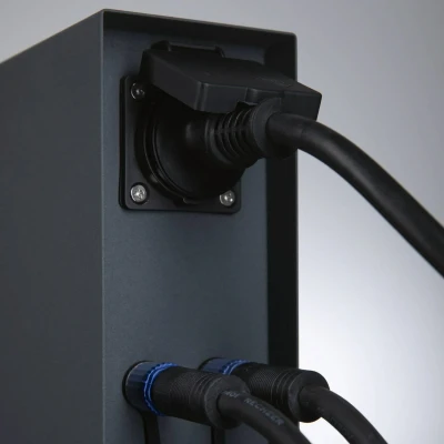 Abbildung von Paulmann 94700 Plug &amp; Shine Außenleuchte Zubehör Steckdosensäule Rio IP44 Anthrazit Gartenbeleuchtungssystem Anschlüsse 2x 230V 24V