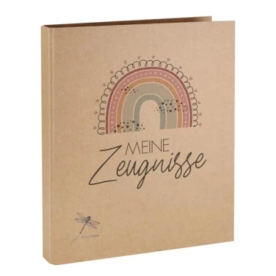 Abbildung von Striefchen® Zeugnismappe mit Regenbogen Motiv, personalisierbar oder neutral, A4, Namensaufdruck (Regenbogen ohne Namen)