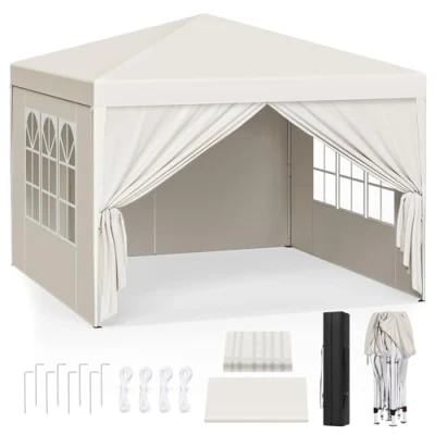 Abbildung von Woltu Faltpavillon, mit 4 Seitenteilen, aus Oxford Metallrahmen 3x3 m
