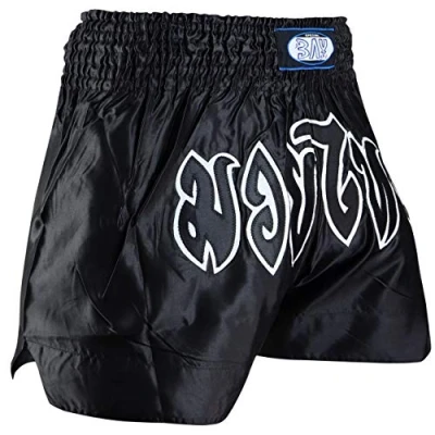 Abbildung von BAY Sports Sporthose Thaiboxhose Thaiboxen Hose Shorts Muay Thai Kick REMY schwarz/weiß (1 tlg) Kixkboxen, MMA, für Kinder und Erwachsene