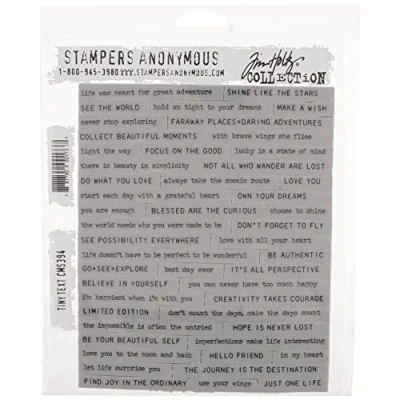Abbildung von Stampers Anonymous_AGW Cling RBBR Stempel Set, kleiner Text, Einheitsgröße