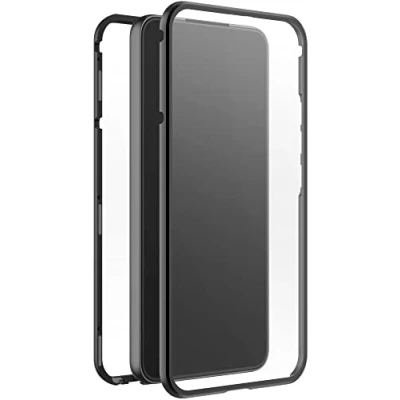 Abbildung von Black Rock Hülle 360 Grad Glass Case Passend für Samsung Galaxy S22 Plus 5G I Handyhülle, Magnet Verschluss, Durchsichtig, Cover (Transparent mit schwarzem Rahmen)