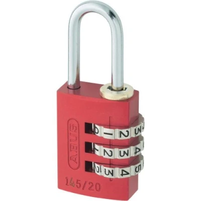 Abbildung von ABUS Zahlenschloss 145/20 Rot Kofferschloss, Spindschloss u. v. m. Aluminium Vorhängeschloss individuell einstellbarer Zahlencode Sicherheitslevel 3