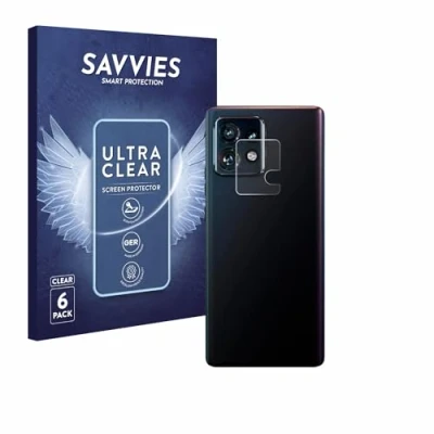 Abbildung von Savvies 6 Stück Schutzfolie für Motorola Edge 40 Pro (NUR Kameraschutz) Displayschutz Folie Ultra Transparent