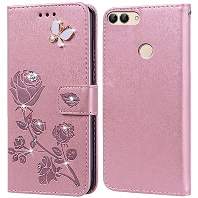 Abbildung von Hülle für Huawei P Smart 2018 Handyhülle,Klappbar Tasche Case,Standfunktion,Kartenfach,Silikon Bumper,Stoßfeste Schutzhülle Cover