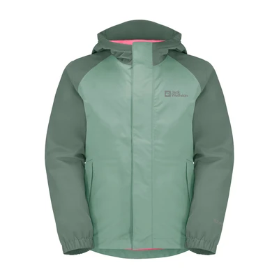 Abbildung von Jack Wolfskin Tucan Unisex Regenjacke / wasserabweisende Jacke für Kinder, Größe: 116, Granite green