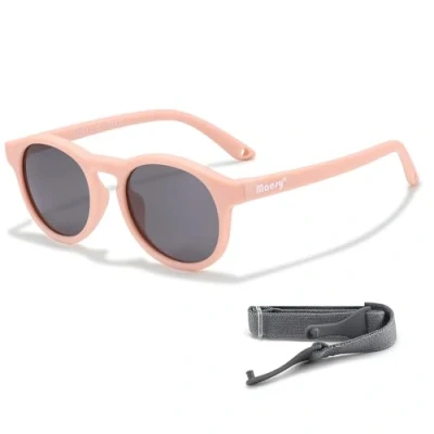Abbildung von Maesy Kinder Sonnenbrille für Kleinkind und Baby 1 3 Jahre UV400 Polarisierter Schutz Flexibler Biegsamer Rahmen Verstellbares Gummiband Sichere Bequeme Kindersonnenbrille Bowi