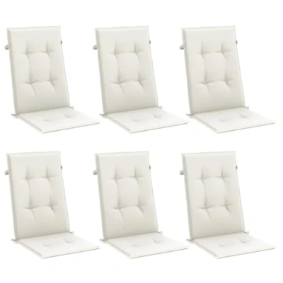Abbildung von vidaXL Sitzauflage Hochlehner Auflagen 6 Stk. Melange Creme 120x50x4 cm Stoff, (6 St)