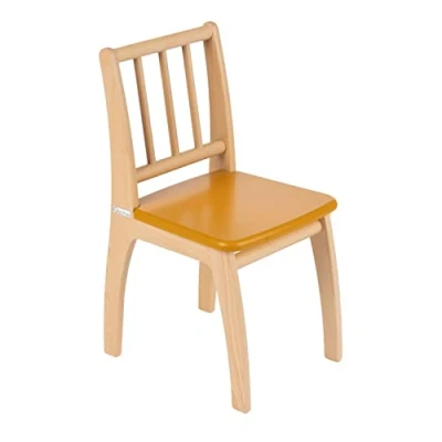 Abbildung von geuther Stuhl Bambino Sitzhöhe 32 cm Holzkinderstuhl aus Buche Massivholz Ideales Kinderzimmerzubehör bis 6 Jahre Passender Kinderholzstuhl zu Möbeln Gelb