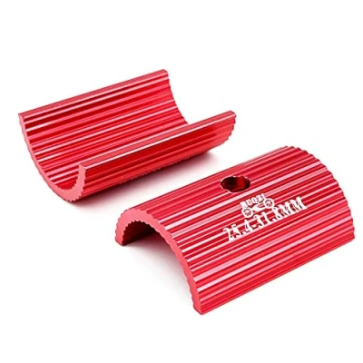 Abbildung von Saipor 2Stück Fahrradlenker Shim Spacer Bike Vorbau Shims Fahrrad Lenker Adapter Unterlegscheiben Aluminiumlegierung Lenkerhülse 25.4 auf 31.8 mm, Rot
