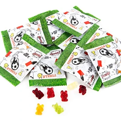 Abbildung von Logbuch Verlag 10 kleine Fruchtgummi Tütchen Fußball Deko Fußballverein EM WM Kindergeburtstag Give Away