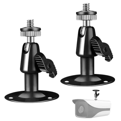 Abbildung von Wandhalterung Kamera Verstellbare Kamerahalterung, Mini Metall Sicherheitskamera Halterung Wand Outdoor 360 Degree Wird Zu üBerwachen mit Schrauben für Drinnen und Draußen Kamerahalter, 2 Stück