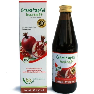 Abbildung von Bio Granatapfel Saft 100% 330ml Glasflasche,