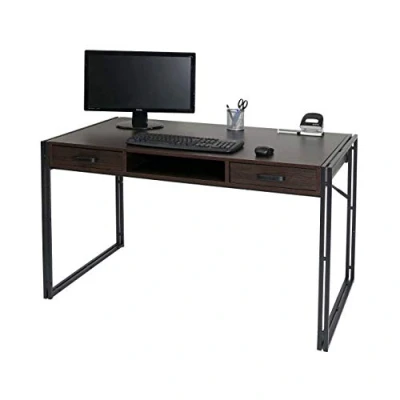 Abbildung von Mendler Schreibtisch HWC A27, Bürotisch Computertisch, 122x70cm 3D Struktur Dunkelbraun