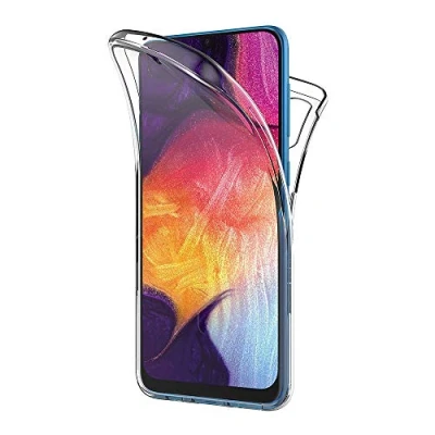 Abbildung von AICEK Compatible Samsung Galaxy A50 Hülle, 360Full Body Transparent Silikon Schutzhülle für Case Durchsichtige TPU Bumper Handyhülle (6,4 Zoll)