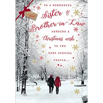 Abbildung von Piccadilly Greetings Foto Weihnachtskarte für Schwester und Schwager, 25,4 x 17,8 cm