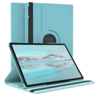 Abbildung von EAZY Case Tablet Hülle für Samsung Galaxy Tab S9 Plus Schutzhülle 12.4 Zoll Smart Cover Rotationcase zum Aufstellen Klapphülle 360 drehbar mit Standfunktion Tasche Kunstleder Blau