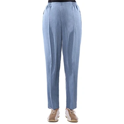 Abbildung von Eitex Damen Seniorenhose Schlupfhose mit Gummizug Kurzgröße ideal für pflegebedürftige Omas einfach anzuziehen und super pflegeleicht (38/40, hellblau meliert)