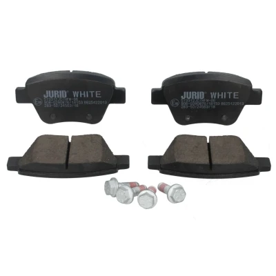 Abbildung von Jurid 573312JC Bremsbelagsatz White Low Dust Keramik nicht für Verschleißwarnanzeiger vorbereitet VOLKSWAGEN: GOLF 6, Touran I, Caddy 3 Kombi