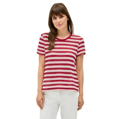 Abbildung von Cecil Gestreiftes Tshirt print, Damen, Größe: Large, Rot