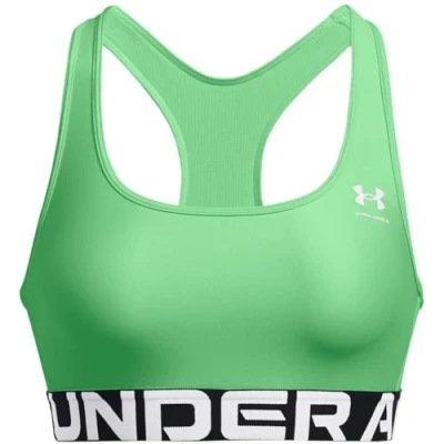 Abbildung von Under Armour Authentics MID Branded Sportbh mit mittlerer Stützkraft, Damen, Größe: Small, Matrix green/white