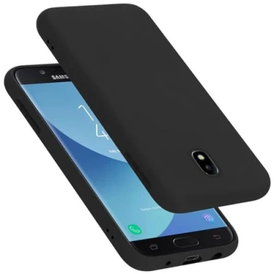 Abbildung von Cadorabo Hülle kompatibel mit Samsung Galaxy J7 2017 Silikon Handyhülle für Case aus flüssigem stoßfeste dünne TPU Schutzhülle LIQUID SCHWARZ