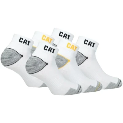 Abbildung von CAT Caterpillar 6 Paar WORK SNEAKERS ArbeitsSneaker Sneaker ArbeitsSocken Socken Strümpfe Größe 39 50 (39 42, Weiß)