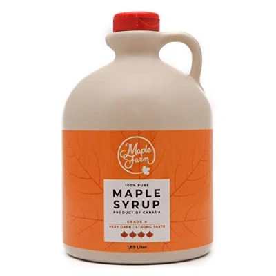 Abbildung von MapleFarm Reiner kanadischer Ahornsirup Very Dark, Klasse A, Sehr Dunkel Kräftiger Geschmack Karaffe 1,89 l (1er Pack) maple syrup Ahornsaft