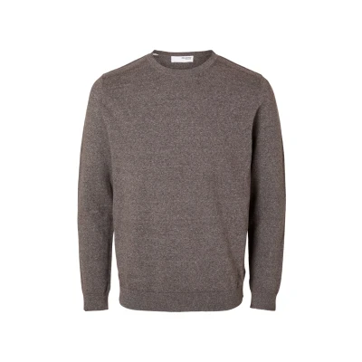 Abbildung von Selected Homme Slhberg CREW NECK Strickpullover, Herren, Größe: Large, Grey
