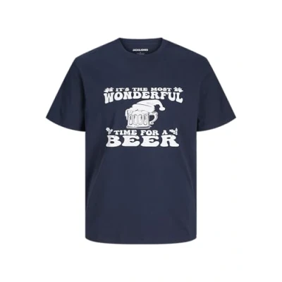 Abbildung von Jack &amp; Jones Tshirt print, Herren, Größe: Small, Sky captain