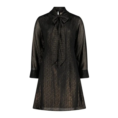 Abbildung von Cartoon MIT Schleifenknoten Cocktailkleid/festliches Kleid, Damen, Größe: 34, Schwarz gold