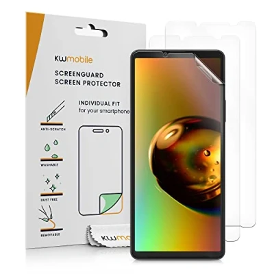 Abbildung von kwmobile 3X Displayschutzfolie kompatibel mit Sony Xperia 10 V Folie klare Schutzfolien Set in transparent