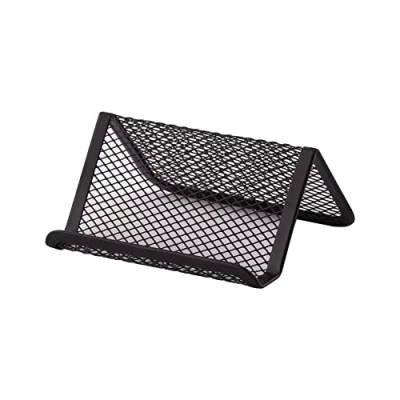 Abbildung von D.RECT Visitenkartenhalter aus Metallgeflecht Metall Mesh Namenskartenhalter für Büro Visitenkarten Display Schwarz