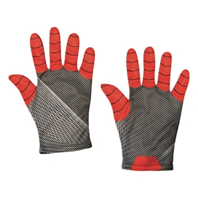 Abbildung von Metamorph Kostüm Spider Man No Way Home Handschuhe für Kinder, Rot schwarze Stoffhandschuhe im Look des Films &#039;No